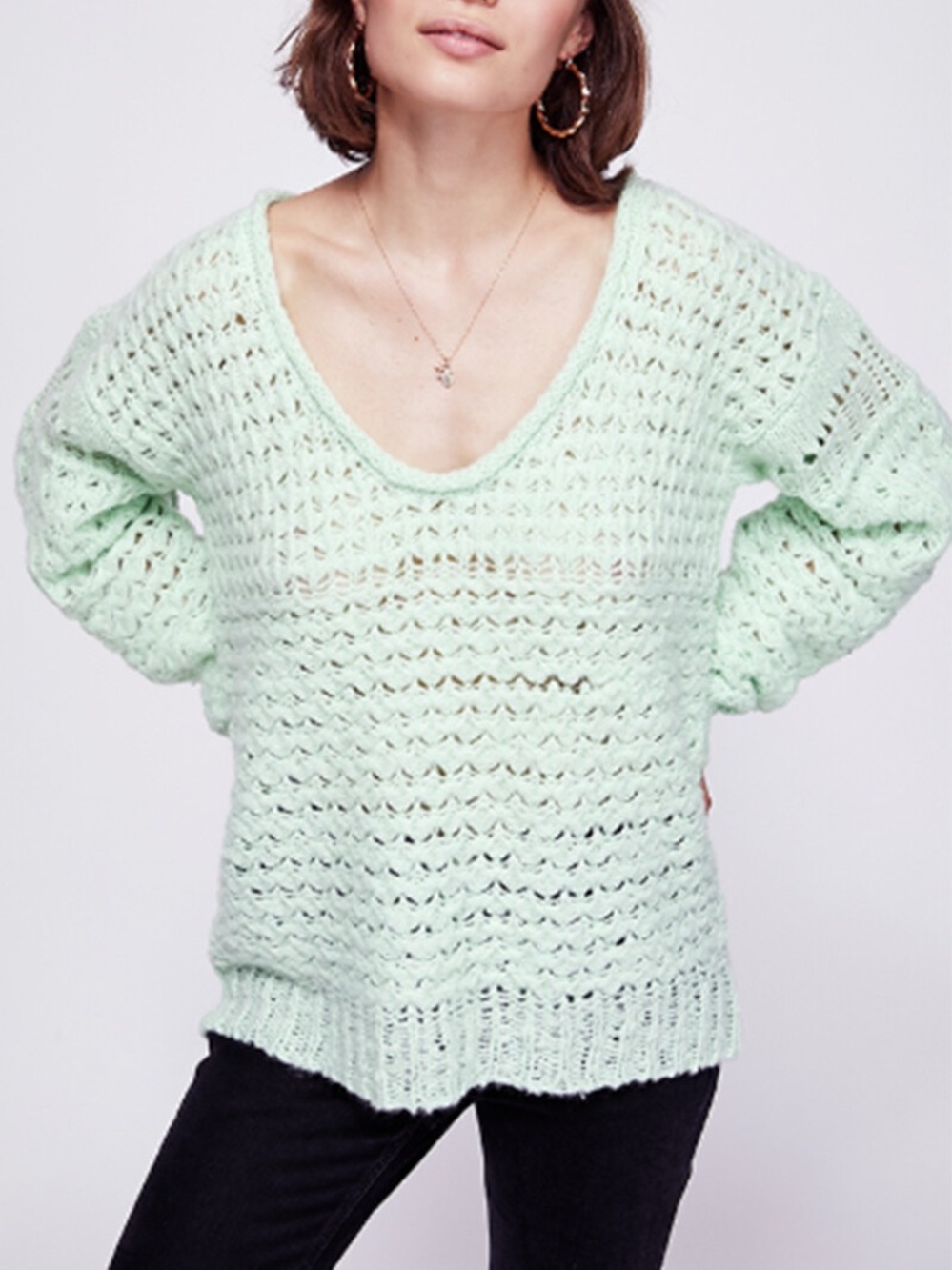 Free People Crashing Waves Oversized Knit Sweater